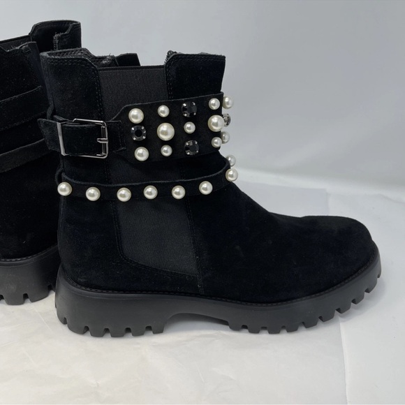 VANELI Women's Black Suede Zinnia Pearl Boots Sz 10 Narrow Brand New With Box - Picture 6 of 10